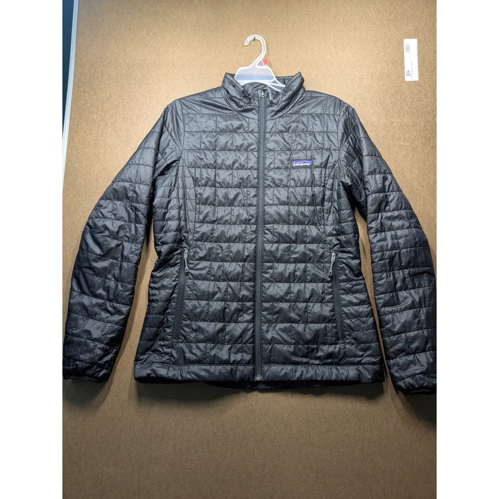 Patagonia Nano Puff Jacket Womens Medium Black Quilted PrimaLoft Puffer Full Zip